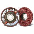 Cgw Abrasives EZ Series Non-Woven Strip Wheel, 4-1/2 in Dia, 7/8 in Center Hole, Extra Coarse Grade, Silicon Carbi 59200